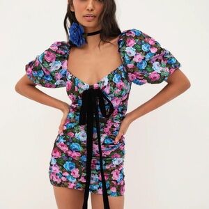 For Love And Lemons Vibrant Floral Mini Dress